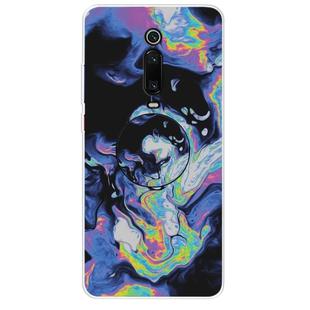 For Xiaomi Redmi K20 & K20 Pro Embossed Varnished Marble TPU Protective Case with Holder(Deep Purple)