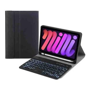 A06BS Ultra-thin Backlight Bluetooth Keyboard Leather Tablet Case with Holder & Pen Slot For iPad mini 6(Black)