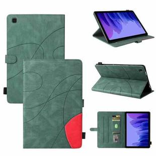 For Samsung Galaxy Tab A7 10.4 (2020) T505/T500 Dual-color Splicing Horizontal Flip PU Leather Case with Holder & Card Slots & Sleep / Wake-up Function(Green)