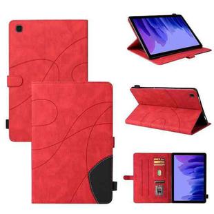For Samsung Galaxy Tab A7 10.4 (2020) T505/T500 Dual-color Splicing Horizontal Flip PU Leather Case with Holder & Card Slots & Sleep / Wake-up Function(Red)