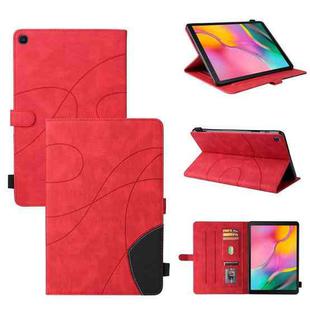 For Samsung Galaxy Tab A 10.1 (2019) T510 Dual-color Splicing Horizontal Flip PU Leather Case with Holder & Card Slots & Sleep / Wake-up Function(Red)