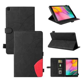 For Samsung Galaxy Tab A 8.0 (2019) T295 Dual-color Splicing Horizontal Flip PU Leather Case with Holder & Card Slots(Black)