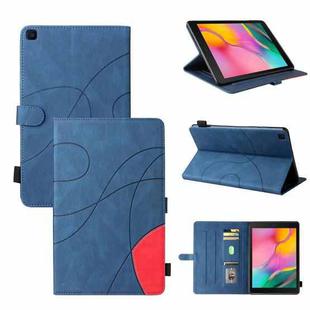 For Samsung Galaxy Tab A 8.0 (2019) T295 Dual-color Splicing Horizontal Flip PU Leather Case with Holder & Card Slots(Blue)