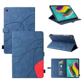 For Samsung Galaxy Tab S5e T720 Dual-color Splicing Horizontal Flip PU Leather Case with Holder & Card Slots & Sleep / Wake-up Function(Blue)