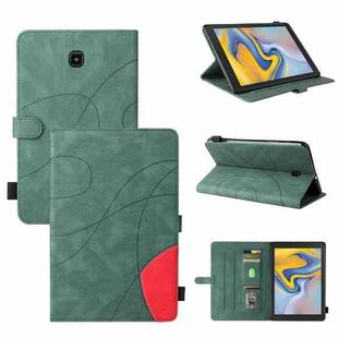 For Samsung Galaxy Tab A 8.0 (2018) T387 Dual-color Splicing Horizontal Flip PU Leather Case with Holder & Card Slots(Green)