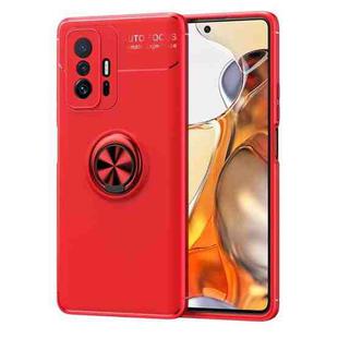 For Xiaomi Mi 11T Metal Ring Holder 360 Degree Rotating TPU Case(Red)