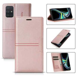 For Samsung Galaxy A71 4G Dream Magnetic Suction Business Horizontal Flip PU Leather Case with Holder & Card Slot & Wallet(Rose Gold)
