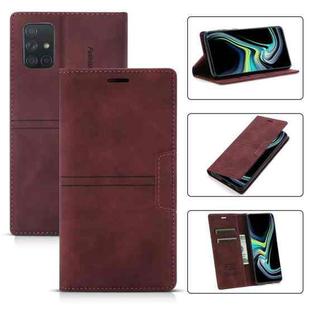 For Samsung Galaxy A91 Dream Magnetic Suction Business Horizontal Flip PU Leather Case with Holder & Card Slot & Wallet(Wine Red)