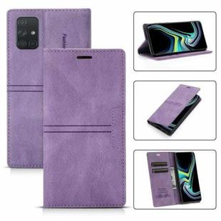 For Samsung Galaxy A71 5G Dream Magnetic Suction Business Horizontal Flip PU Leather Case with Holder & Card Slot & Wallet(Purple)