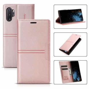 For Samsung Galaxy Note10 Dream Magnetic Suction Business Horizontal Flip PU Leather Case with Holder & Card Slot & Wallet(Rose Gold)
