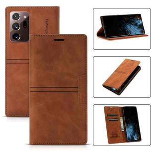 For Samsung Galaxy Note20 Dream Magnetic Suction Business Horizontal Flip PU Leather Case with Holder & Card Slot & Wallet(Brown)