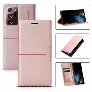 For Samsung Galaxy Note20 Ultra Dream Magnetic Suction Business Horizontal Flip PU Leather Case with Holder & Card Slot & Wallet(Rose Gold)