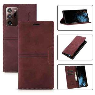For Samsung Galaxy Note20 Ultra Dream Magnetic Suction Business Horizontal Flip PU Leather Case with Holder & Card Slot & Wallet(Wine Red)