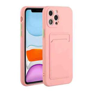 For iPhone 13 Pro Max Card Slot Design Shockproof TPU Protective Case (Pink)
