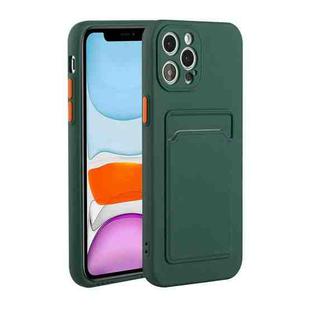 For iPhone 13 Pro Card Slot Design Shockproof TPU Protective Case (Dark Green)