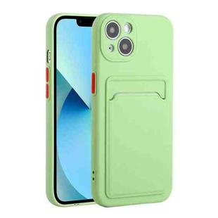 For iPhone 13 Card Slot Design Shockproof TPU Protective Case(Green)