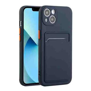 For iPhone 13 mini Card Slot Design Shockproof TPU Protective Case (Dark Blue)