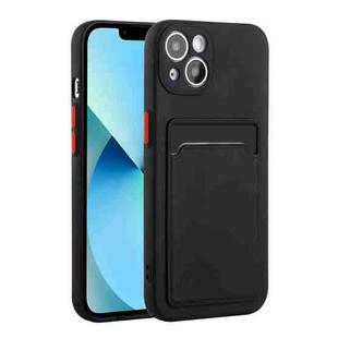 For iPhone 13 mini Card Slot Design Shockproof TPU Protective Case (Black)