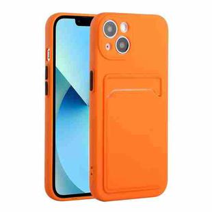 For iPhone 13 mini Card Slot Design Shockproof TPU Protective Case (Orange)