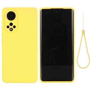 For Huawei Nova 9 Solid Color Liquid Silicone Dropproof Full Coverage Protective Case(Yellow)