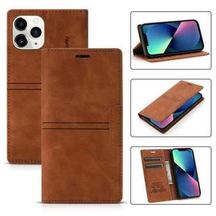 For iPhone 13 mini Dream Magnetic Suction Business Horizontal Flip PU Leather Case with Holder & Card Slot & Wallet (Brown)