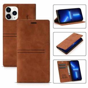 For iPhone 13 Pro Dream Magnetic Suction Business Horizontal Flip PU Leather Case with Holder & Card Slot & Wallet (Brown)