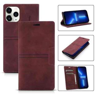 For iPhone 13 Pro Dream Magnetic Suction Business Horizontal Flip PU Leather Case with Holder & Card Slot & Wallet (Wine Red)