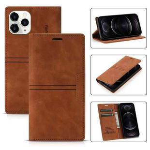 For iPhone 12 / 12 Pro Dream Magnetic Suction Business Horizontal Flip PU Leather Case with Holder & Card Slot & Wallet(Brown)