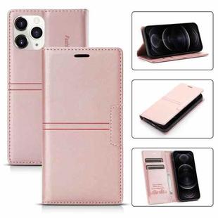 For iPhone 12 / 12 Pro Dream Magnetic Suction Business Horizontal Flip PU Leather Case with Holder & Card Slot & Wallet(Rose Gold)