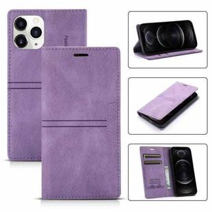For iPhone 12 / 12 Pro Dream Magnetic Suction Business Horizontal Flip PU Leather Case with Holder & Card Slot & Wallet(Purple)