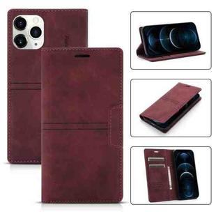For iPhone 12 Pro Max Dream Magnetic Suction Business Horizontal Flip PU Leather Case with Holder & Card Slot & Wallet(Wine Red)