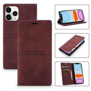 For iPhone 11 Dream Magnetic Suction Business Horizontal Flip PU Leather Case with Holder & Card Slot & Wallet (Wine Red)