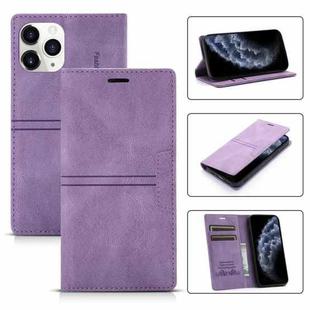 For iPhone 11 Pro Dream Magnetic Suction Business Horizontal Flip PU Leather Case with Holder & Card Slot & Wallet (Purple)