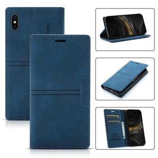 For iPhone X / XS Dream Magnetic Suction Business Horizontal Flip PU Leather Case with Holder & Card Slot & Wallet(Blue)