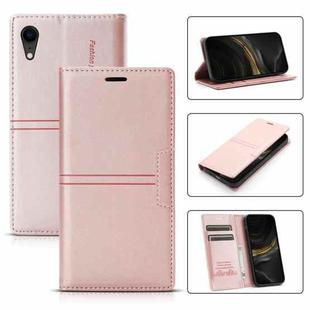 For iPhone XR Dream Magnetic Suction Business Horizontal Flip PU Leather Case with Holder & Card Slot & Wallet(Rose Gold)