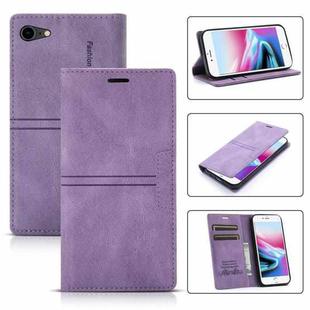 For iPhone SE 2022 / SE 2020 / 8 / 7 Dream Magnetic Suction Business Horizontal Flip PU Leather Case with Holder & Card Slot & Wallet(Purple)