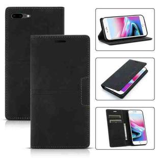 Dream Magnetic Suction Business Horizontal Flip PU Leather Case with Holder & Card Slot & Wallet For iPhone 8 Plus / 7 Plus(Black)