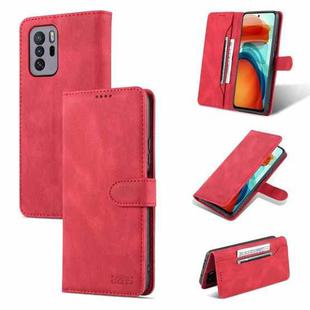 For Xiaomi Redmi Note 10 Pro 5G / Poco X3 GT AZNS Dream II Skin Feel PU+TPU Horizontal Flip Leather Case with Holder & Card Slots & Wallet(Red)