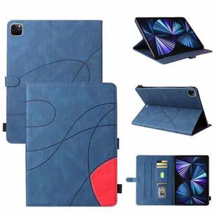 Dual-color Splicing Horizontal Flip PU Leather Case with Holder & Card Slots & Sleep / Wake-up Function For iPad Pro 11 (2021/2020/2018) / Air (2020)(Blue)