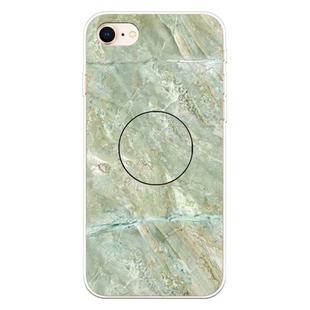 For iPhone 8 & 7 Embossed Varnished Marble TPU Protective Case with Holder(Light Green)