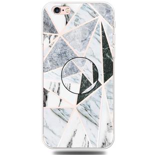 For iPhone 6 & 6s Embossed Varnished Marble TPU Protective Case with Holder(Polytriangle)