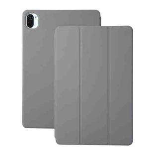 For Xiaomi Pad 5 / Pad 5 Pro Solid Color Magnetic Horizontal Flip Leather Case with Holder(Grey)