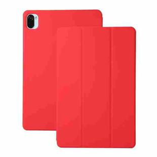 For Xiaomi Pad 5 / Pad 5 Pro Solid Color Magnetic Horizontal Flip Leather Case with Holder(Red)