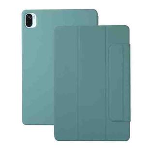 For Xiaomi Pad 5 / Pad 5 Pro Solid Color Magnetic Buckle Horizontal Flip Leather Case with Holder(Pine Needle Green)