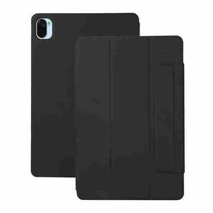 For Xiaomi Pad 5 / Pad 5 Pro Solid Color Magnetic Buckle Horizontal Flip Leather Case with Holder(Black)