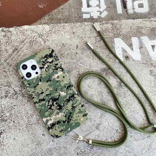 For iPhone 13 Camouflage Pattern IMD Shockproof TPU Protective Case with Lanyard(AOR2)