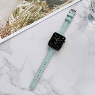 Sewing Plain Weave Small Waist Leather Watch Band For Apple Watch Ultra 49mm / Series 8&7 45mm / SE 2&6&SE&5&4 44mm / 3&2&1 42mm(Ice Blue)