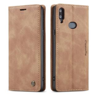 For Galaxy A10s CaseMe-013 Multifunctional Horizontal Flip Leather Case with Card Slot & Holder & Wallet(Brown)