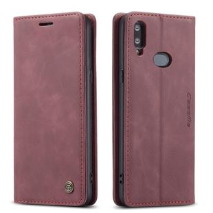 For Galaxy A10s CaseMe-013 Multifunctional Horizontal Flip Leather Case with Card Slot & Holder & Wallet(Wine Red)