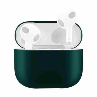 Solid Color Silicone Earphone Protective Case for AirPods 3(Dark Green)